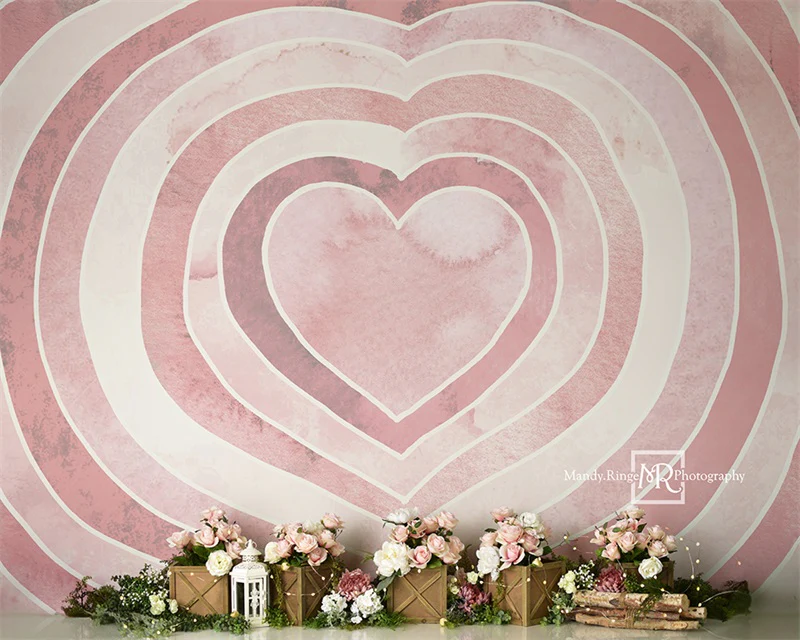 Kate Watercolor Valentine Heart Roses Backdrop Designed by Mandy Ringe Photography - Image 3