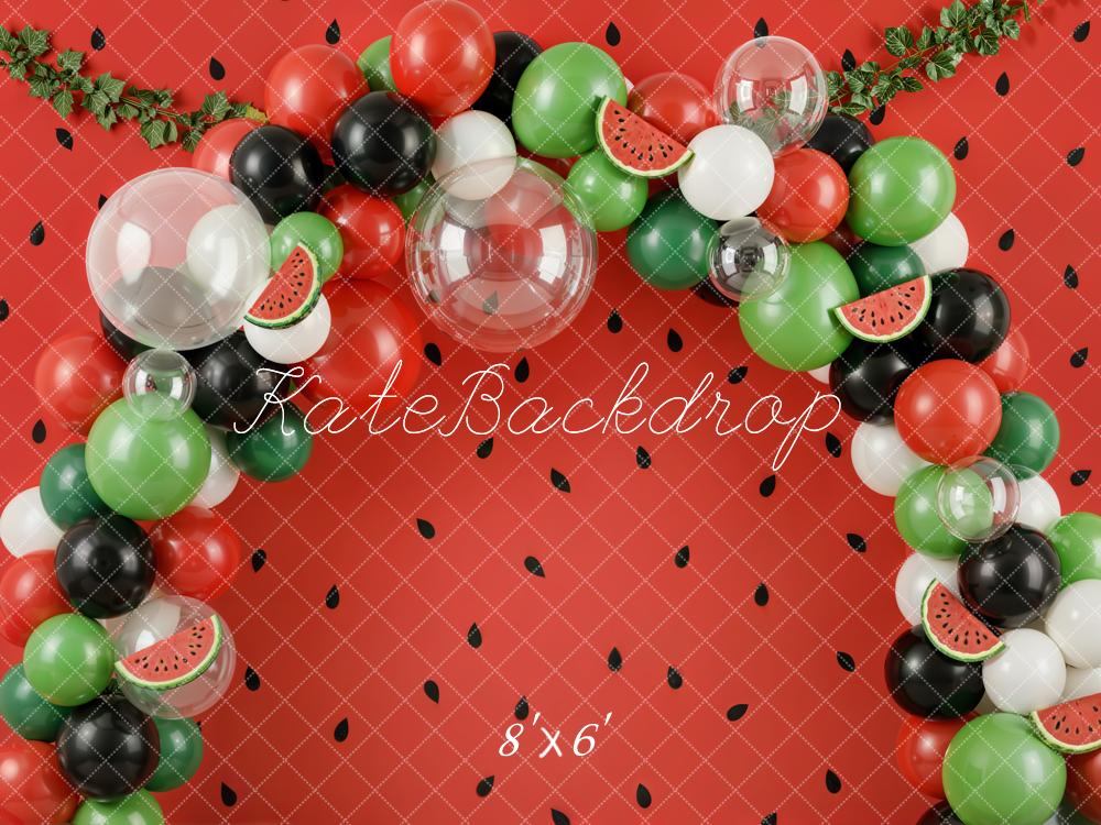 Kate Watermelon Balloon Arch Seeds Red Backdrop Designed by Emetselch - Image 3