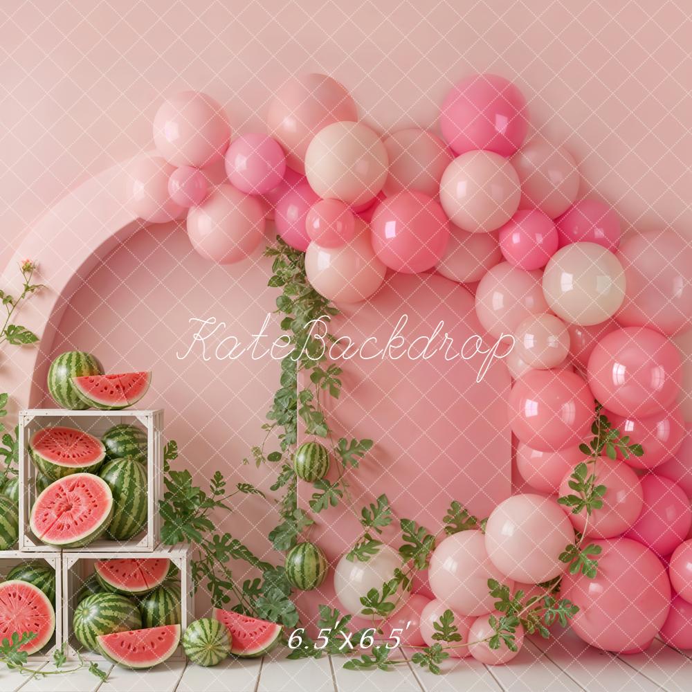 Kate Watermelon Crates Pink Balloons Arch Backdrop Designed by Emetselch - Image 5