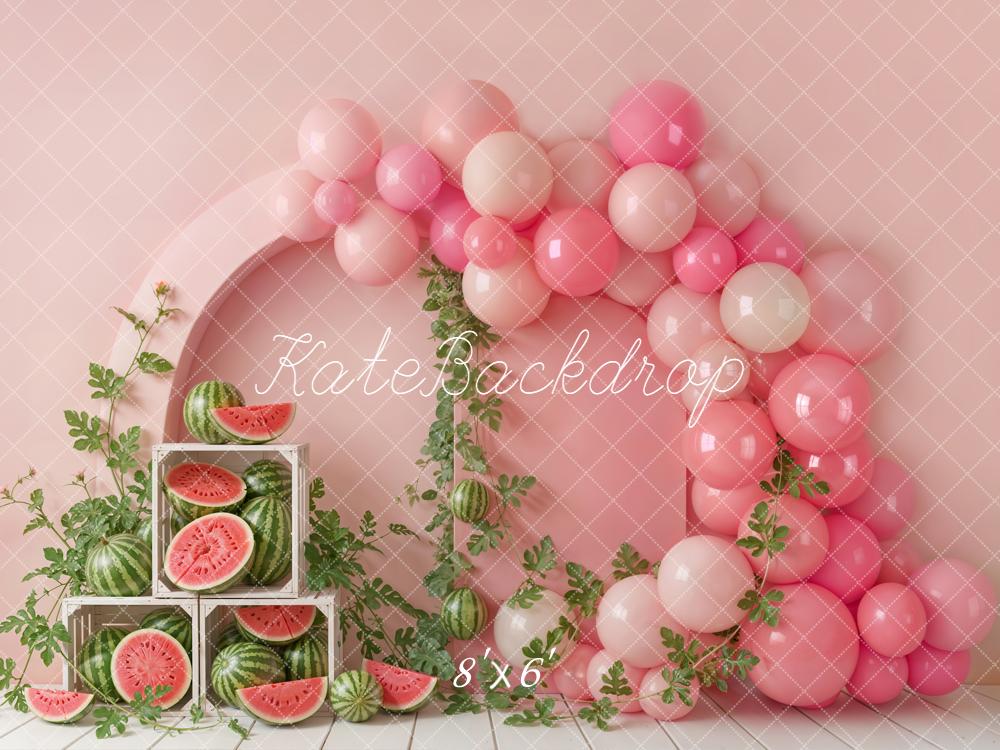 Kate Watermelon Crates Pink Balloons Arch Backdrop Designed by Emetselch - Image 6