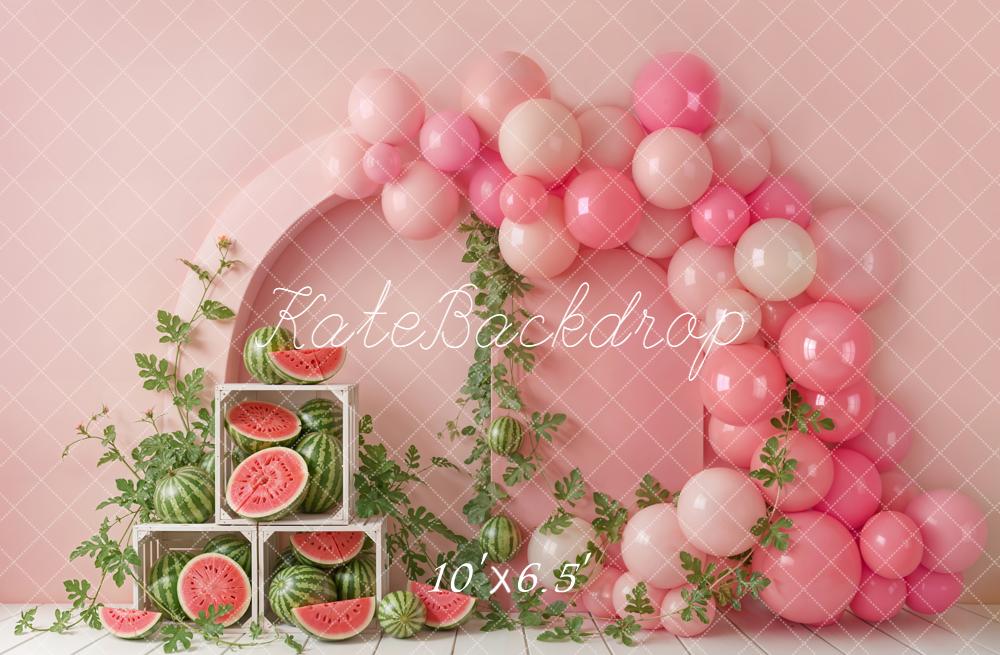 Kate Watermelon Crates Pink Balloons Arch Backdrop Designed by Emetselch - Image 7