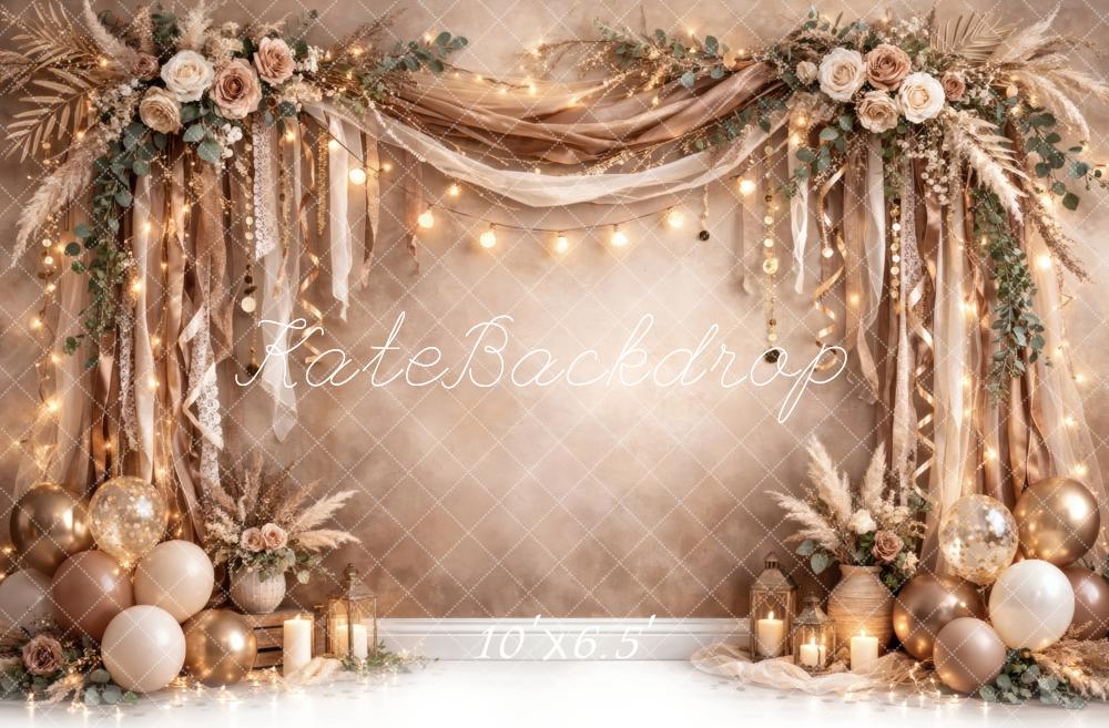 Kate Wedding Arch Candles Balloons Backdrop Designed by Vertigo Productions - Image 4