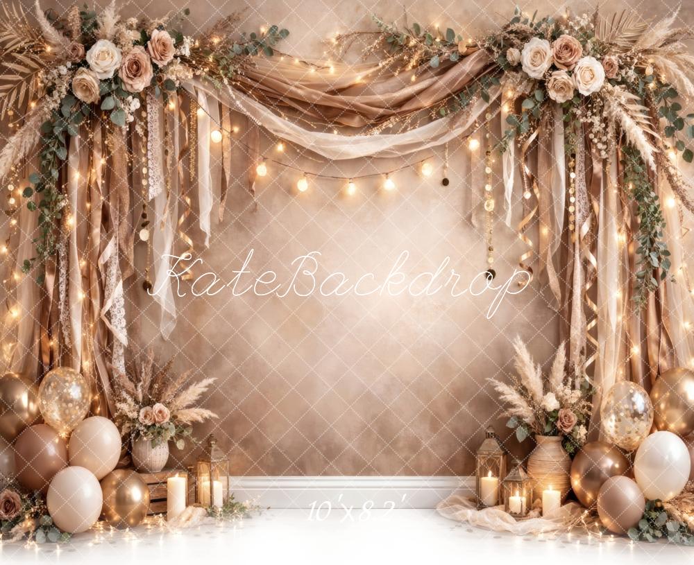 Kate Wedding Arch Candles Balloons Backdrop Designed by Vertigo Productions - Image 6
