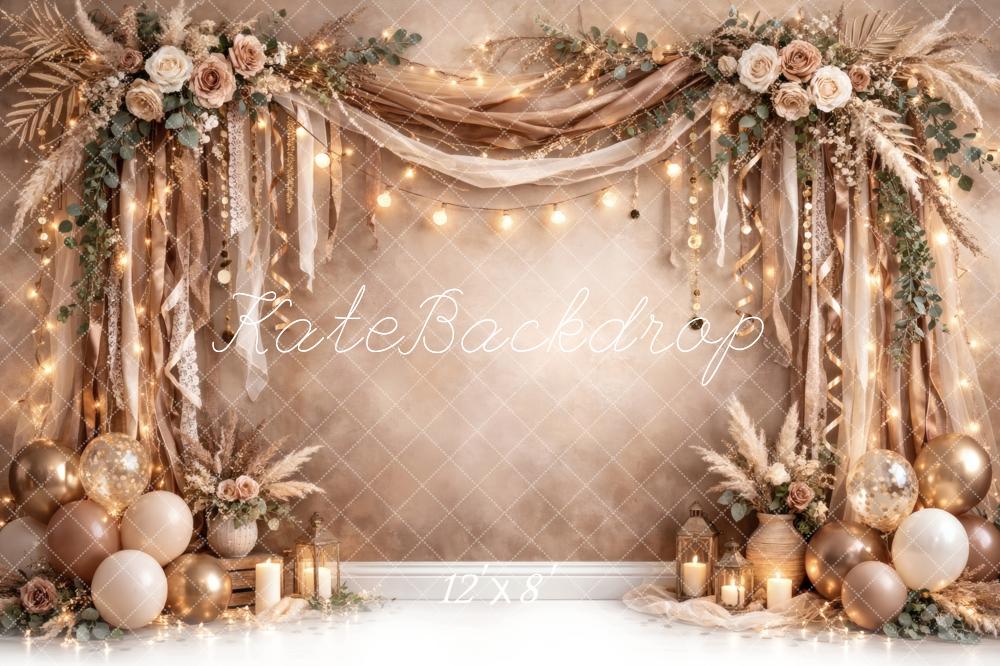 Kate Wedding Arch Candles Balloons Backdrop Designed by Vertigo Productions - Image 8