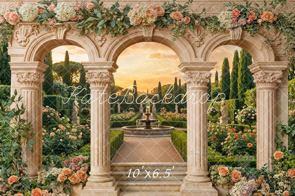 Kate Wedding Arch Garden Fountain Fleece Backdrop Designed by Emstselch - Image 2