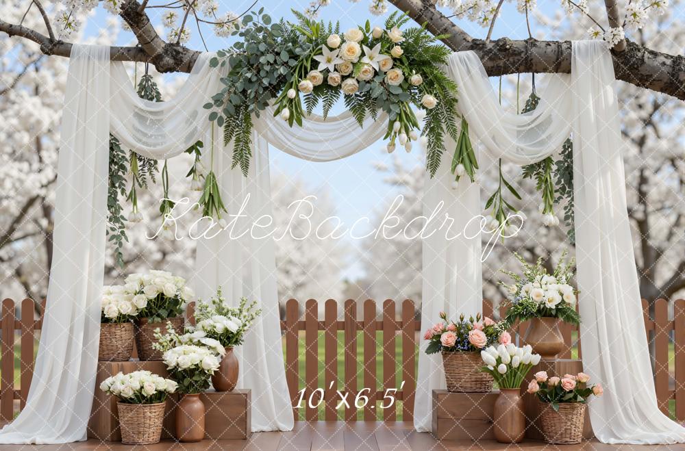 Kate Wedding Arch White Drapes Backdrop Designed by Mini MakeBelieve - Image 4