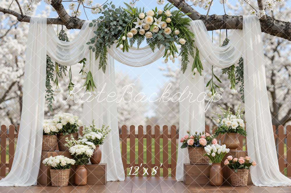 Kate Wedding Arch White Drapes Backdrop Designed by Mini MakeBelieve - Image 8