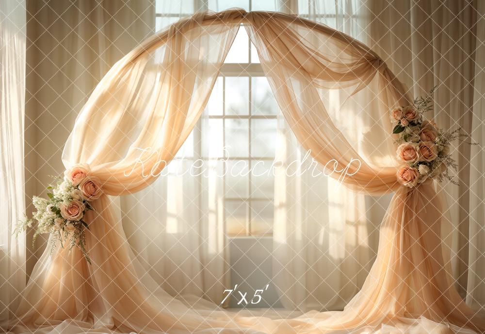 Kate Wedding Arch Window Light Peach Backdrop Designed by Emetselch