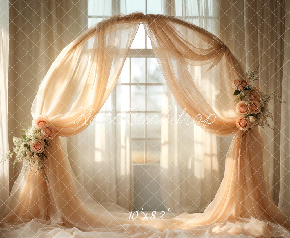 Kate Wedding Arch Window Light Peach Backdrop Designed by Emetselch - Image 6