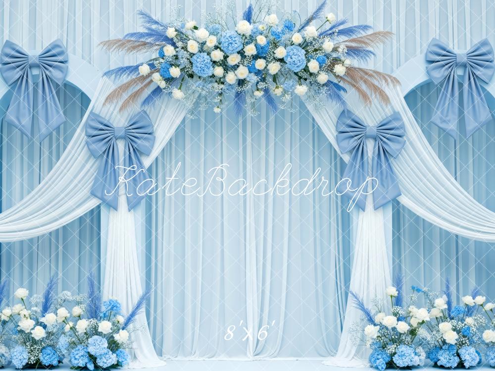 Kate Wedding Blue Floral Arch Drapes Backdrop Designed by Patty Robert - Image 3