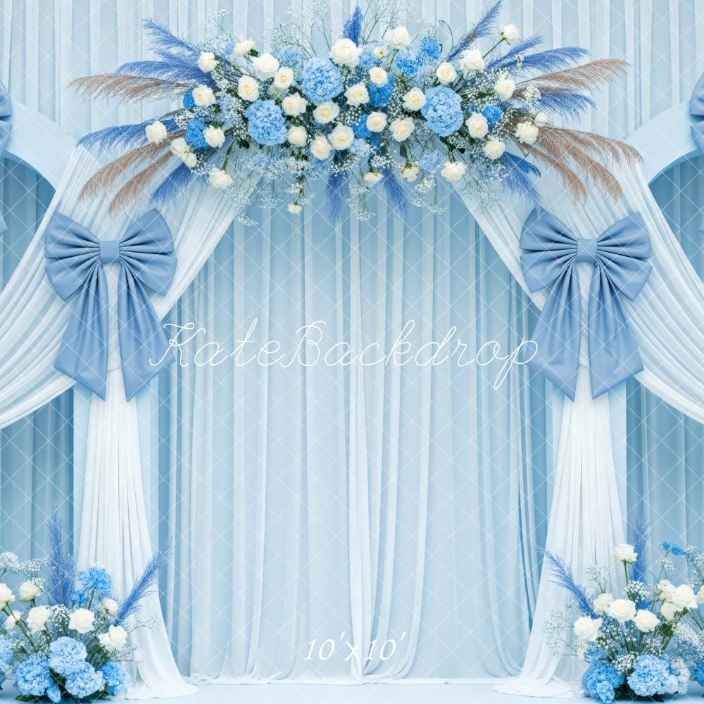 Kate Wedding Blue Floral Arch Drapes Backdrop Designed by Patty Robert - Image 7