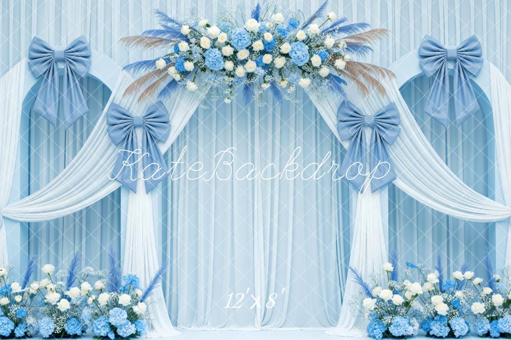 Kate Wedding Blue Floral Arch Drapes Backdrop Designed by Patty Robert - Image 8
