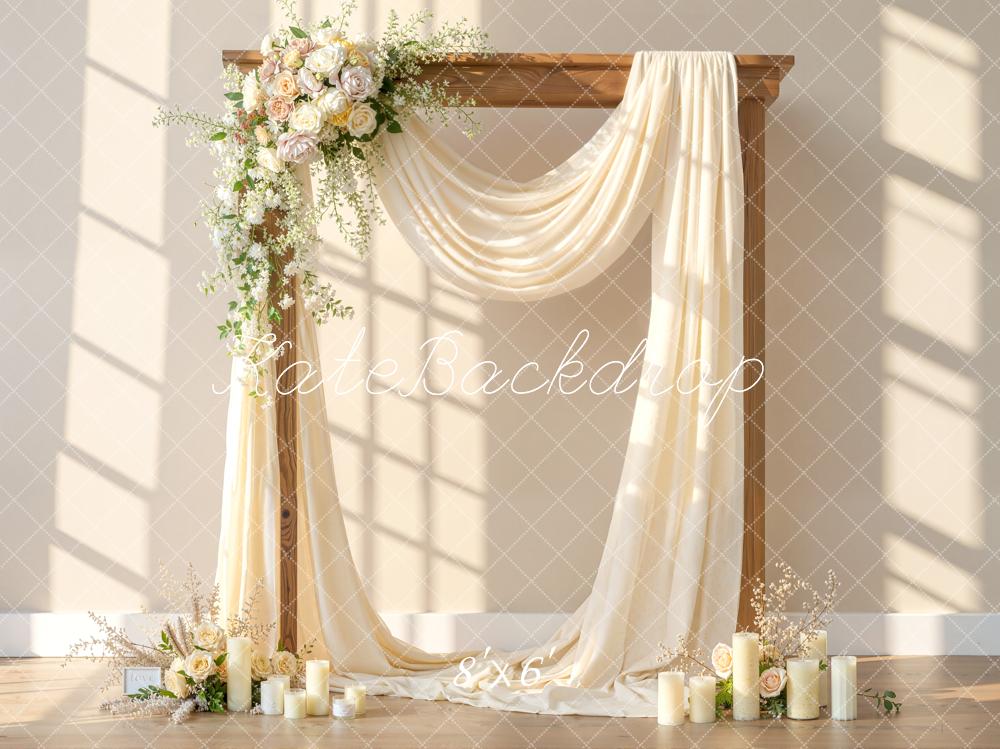 Kate Wedding Boho Drapes Candles Backdrop Designed by Emetselch - Image 3