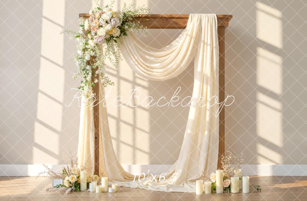 Kate Wedding Boho Drapes Candles Backdrop Designed by Emetselch - Image 4