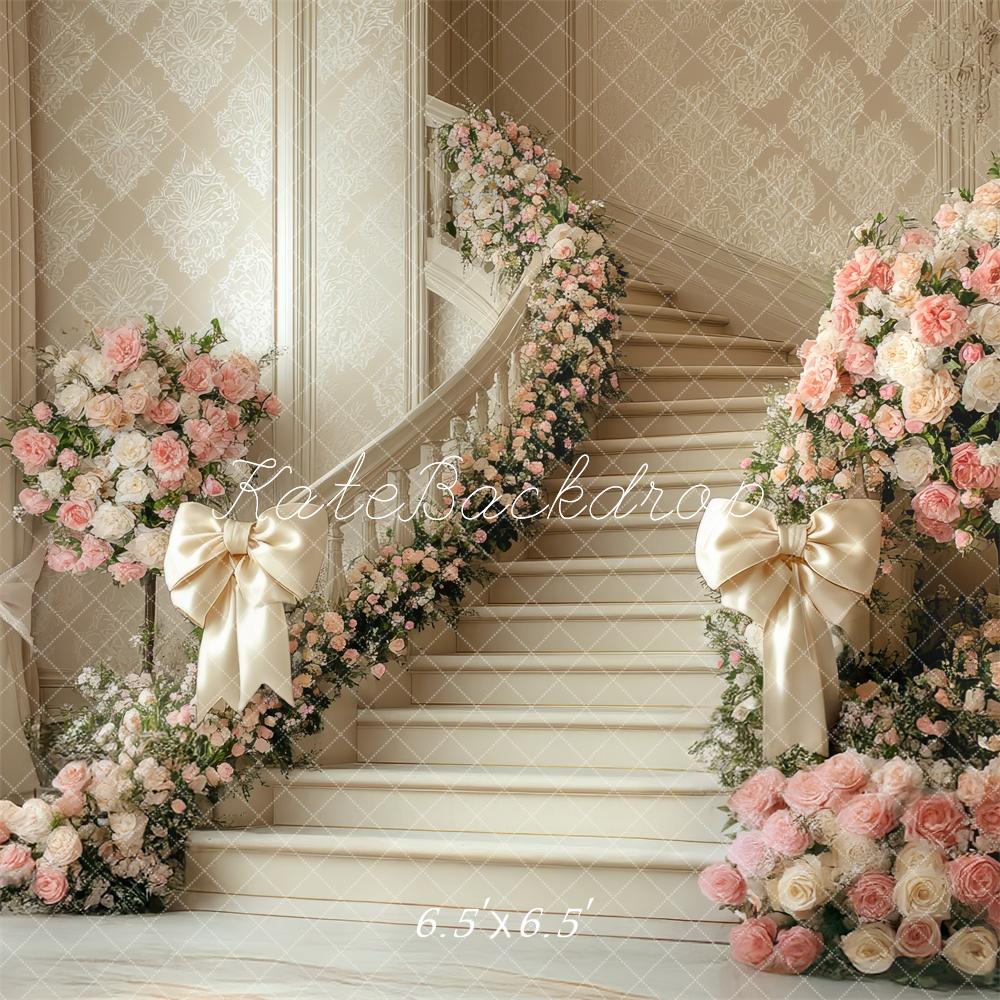 Kate Wedding Cascading Stairs Flowers Backdrop Designed by Mini MakeBelieve - Image 2