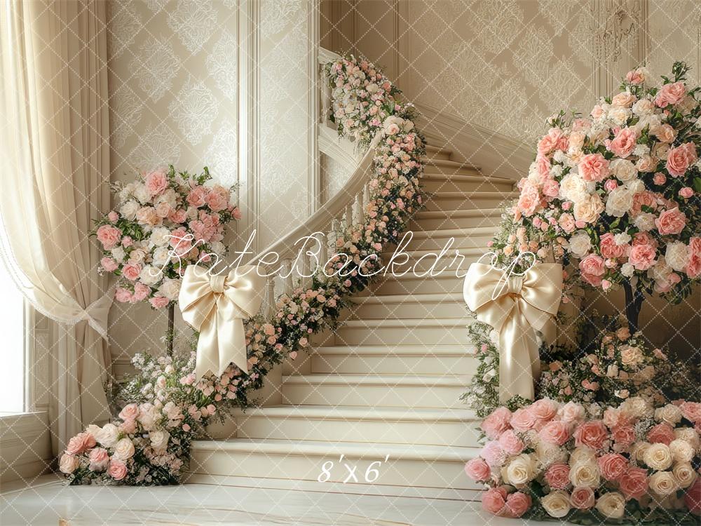 Kate Wedding Cascading Stairs Flowers Backdrop Designed by Mini MakeBelieve - Image 3
