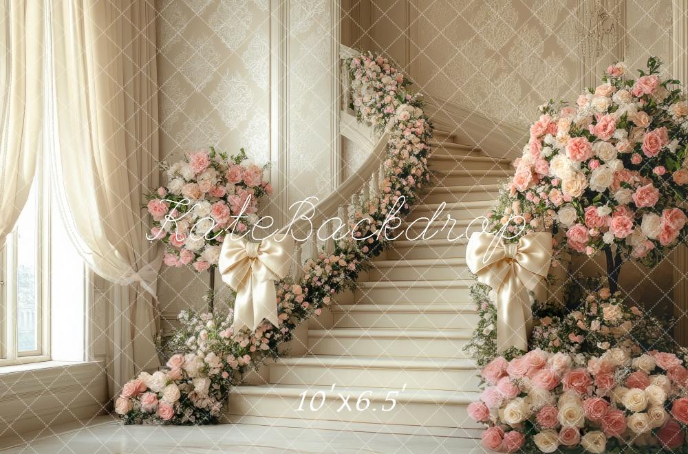 Kate Wedding Cascading Stairs Flowers Backdrop Designed by Mini MakeBelieve - Image 4