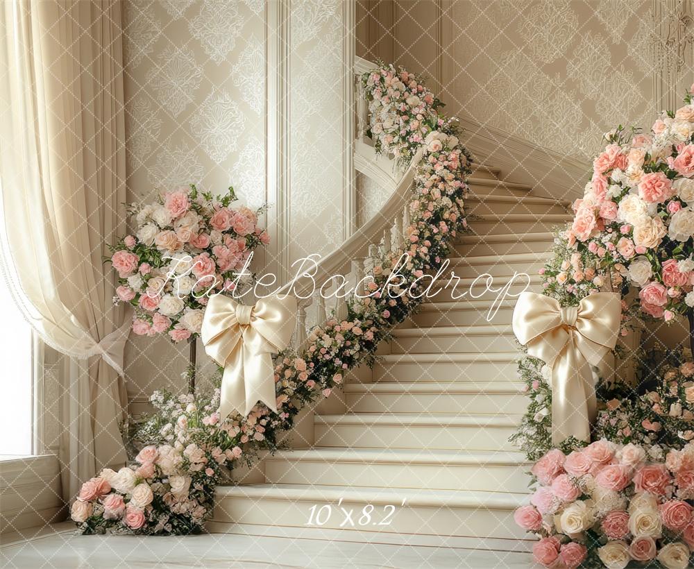 Kate Wedding Cascading Stairs Flowers Backdrop Designed by Mini MakeBelieve - Image 5