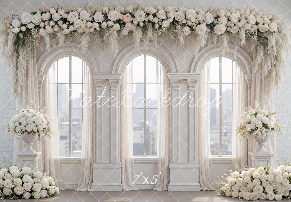 Kate Wedding Classic Windows Roses Garland Backdrop Designed by Mini MakeBelieve