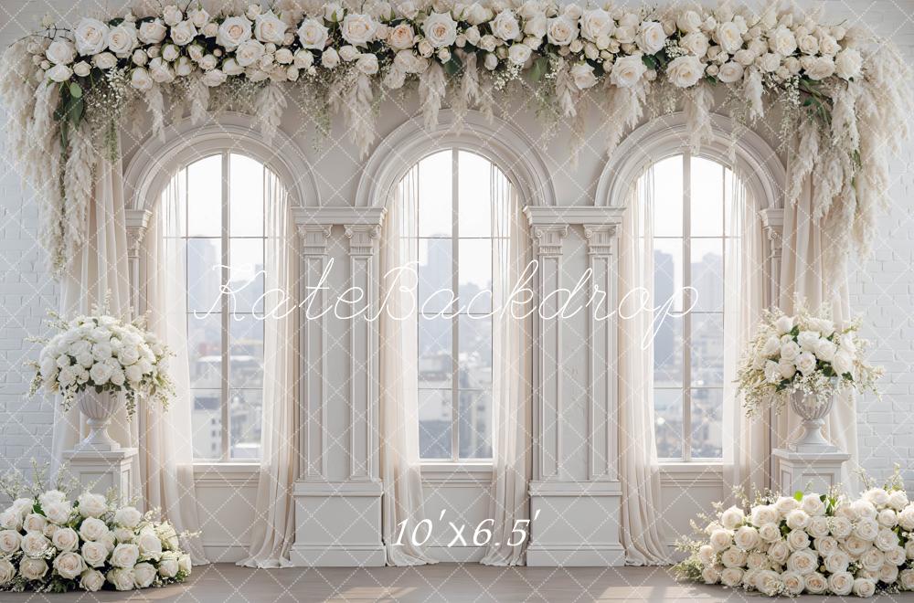 Kate Wedding Classic Windows Roses Garland Backdrop Designed by Mini MakeBelieve - Image 4