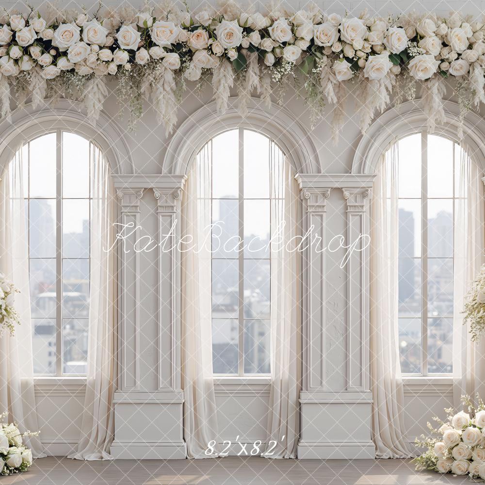 Kate Wedding Classic Windows Roses Garland Backdrop Designed by Mini MakeBelieve - Image 5