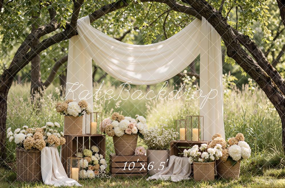 Kate Wedding Cream Drapes Candles Backdrop Designed by Mini MakeBelieve - Image 5