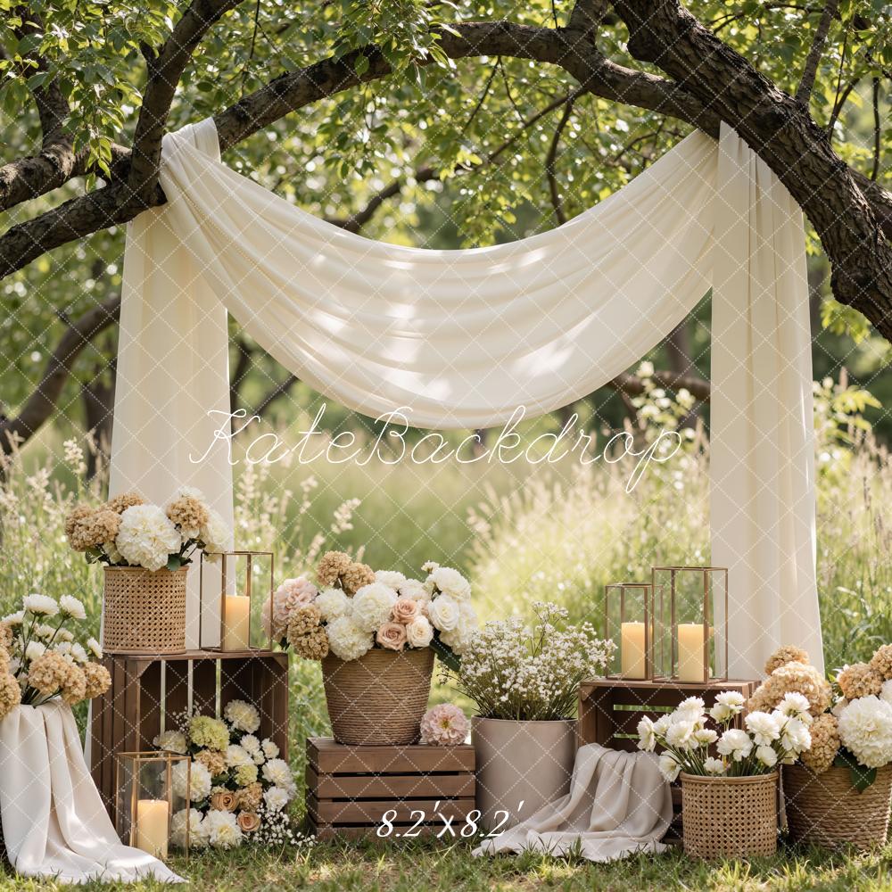 Kate Wedding Cream Drapes Candles Backdrop Designed by Mini MakeBelieve - Image 6