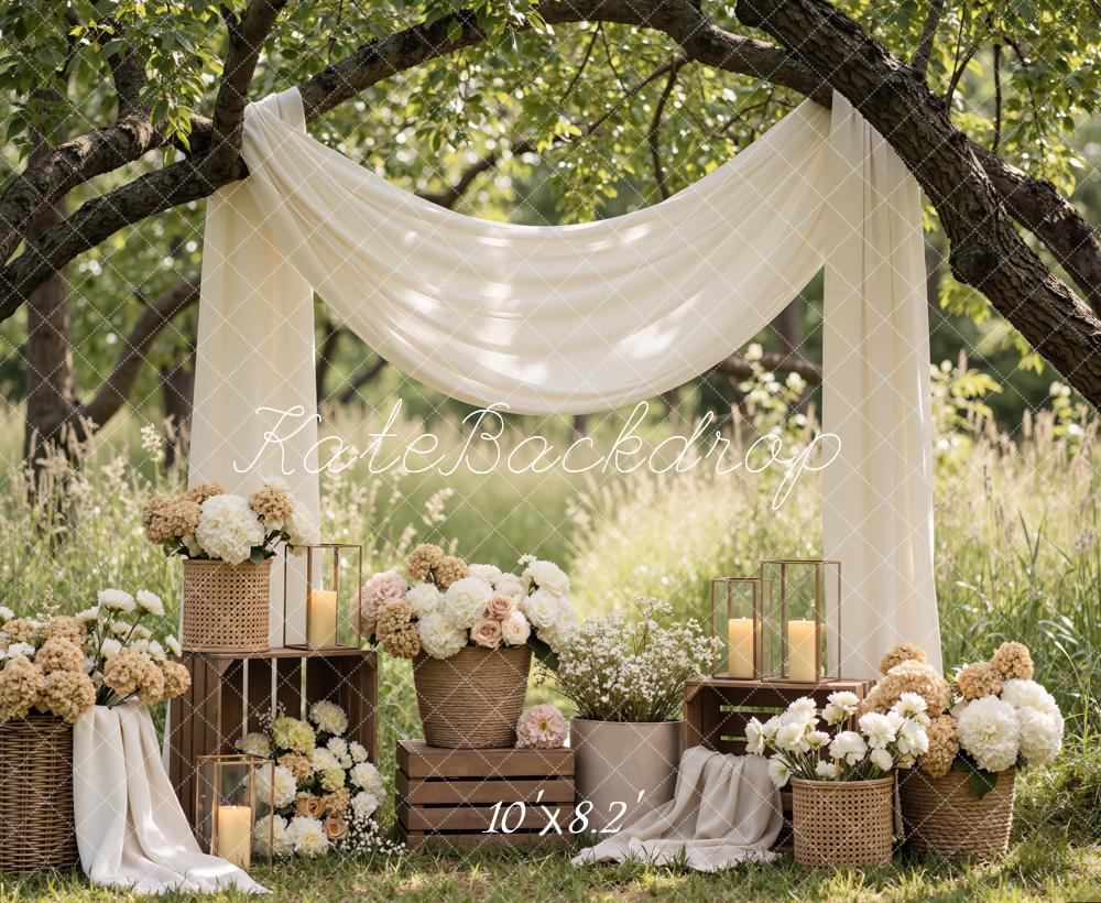 Kate Wedding Cream Drapes Candles Backdrop Designed by Mini MakeBelieve - Image 7