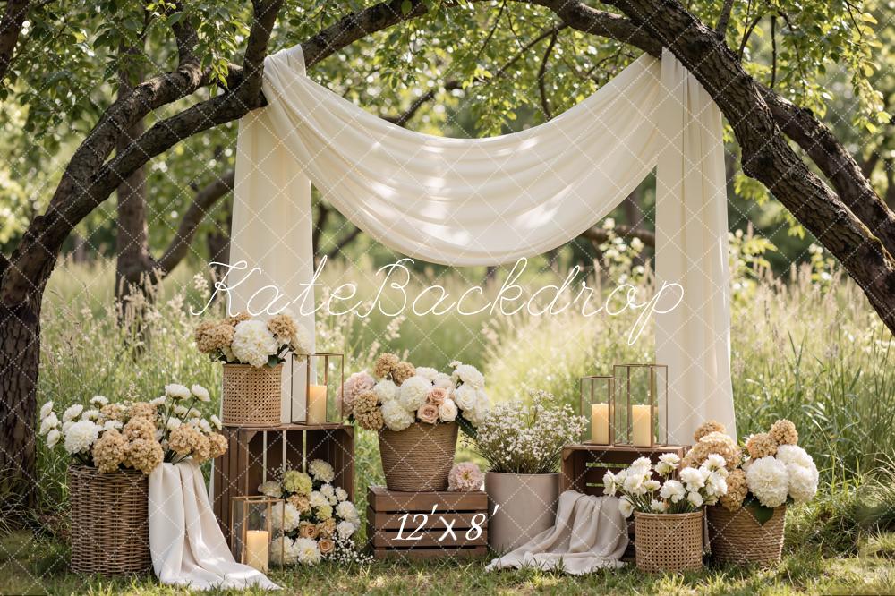 Kate Wedding Cream Drapes Candles Backdrop Designed by Mini MakeBelieve - Image 9