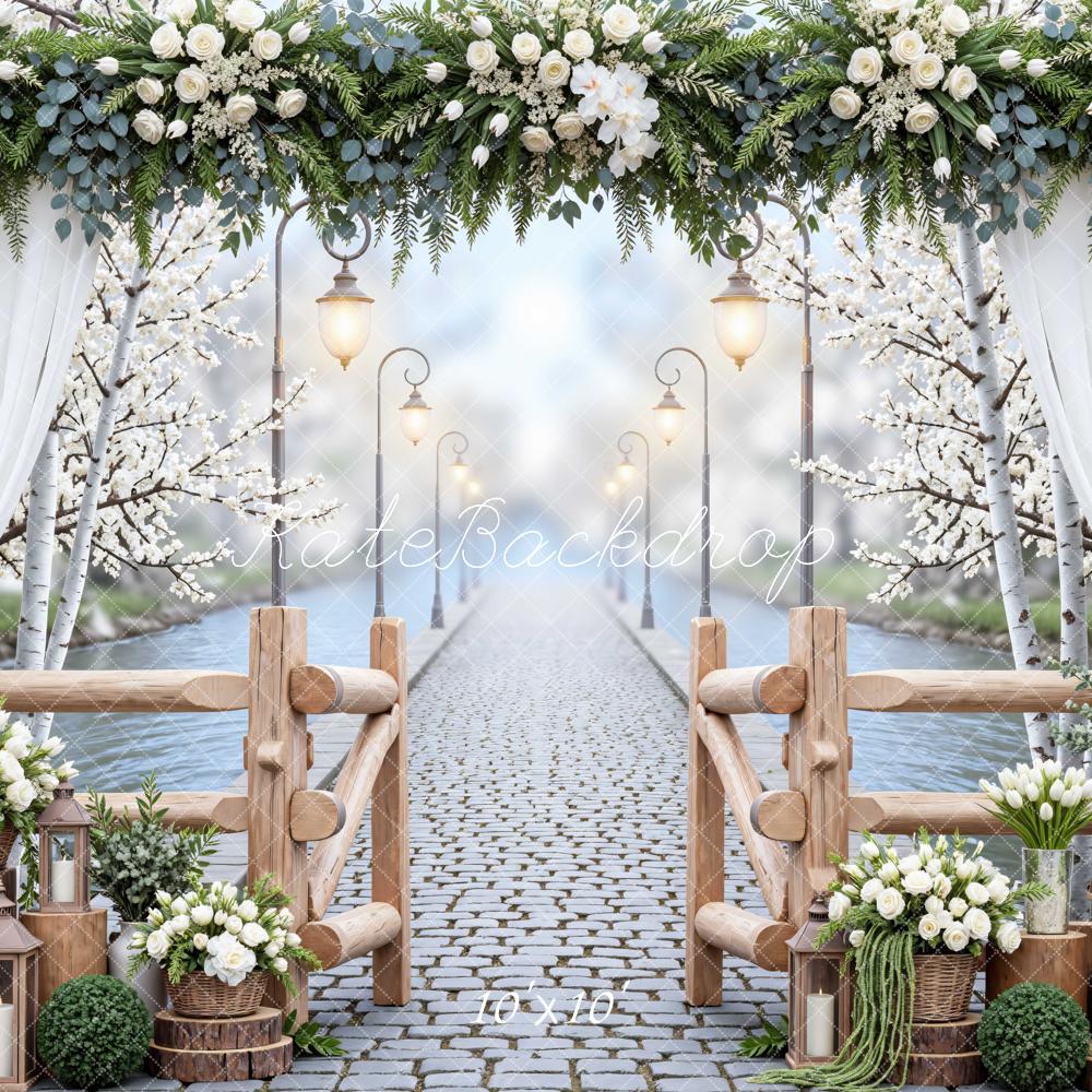 Kate Wedding Floral Arch Cobblestone Pathway Backdrop Designed by Mini MakeBelieve - Image 7