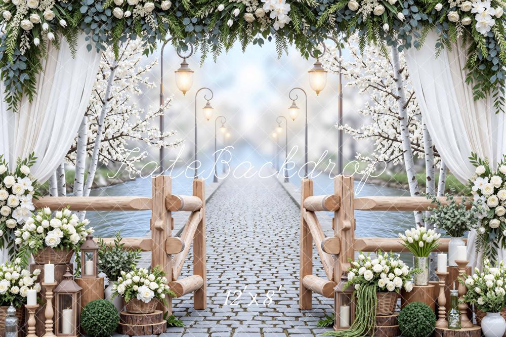 Kate Wedding Floral Arch Cobblestone Pathway Backdrop Designed by Mini MakeBelieve - Image 8