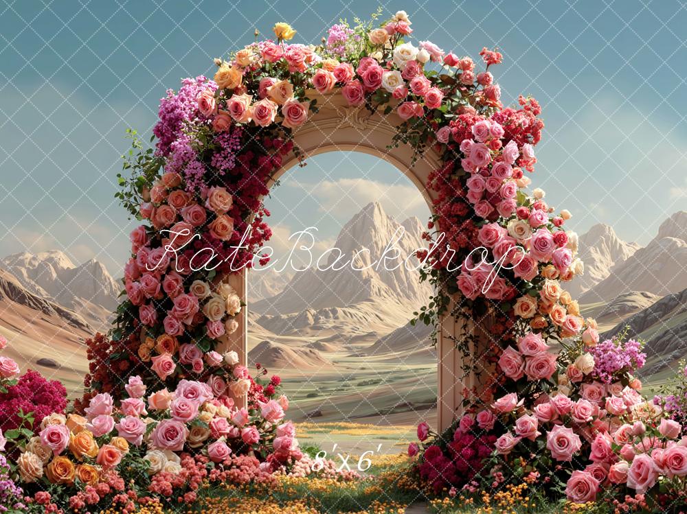 Kate Wedding Floral Arch Mountains Backdrop Designed by Mini MakeBelieve - Image 3