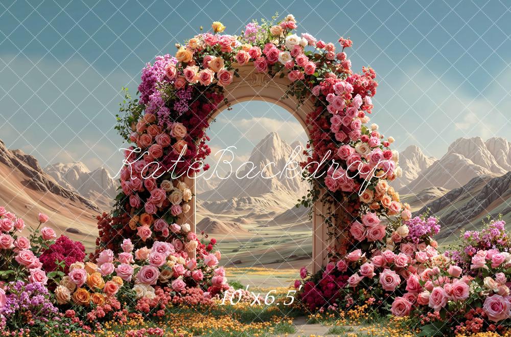 Kate Wedding Floral Arch Mountains Backdrop Designed by Mini MakeBelieve - Image 4