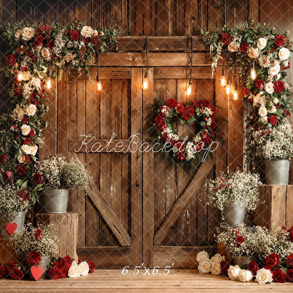 Kate Spring Wedding Floral Arch Wood Barn Backdrop Designed by Emetselch - Image 2