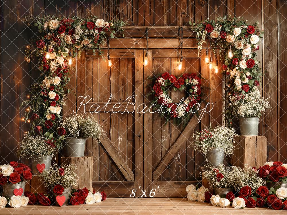 Kate Spring Wedding Floral Arch Wood Barn Backdrop Designed by Emetselch - Image 3