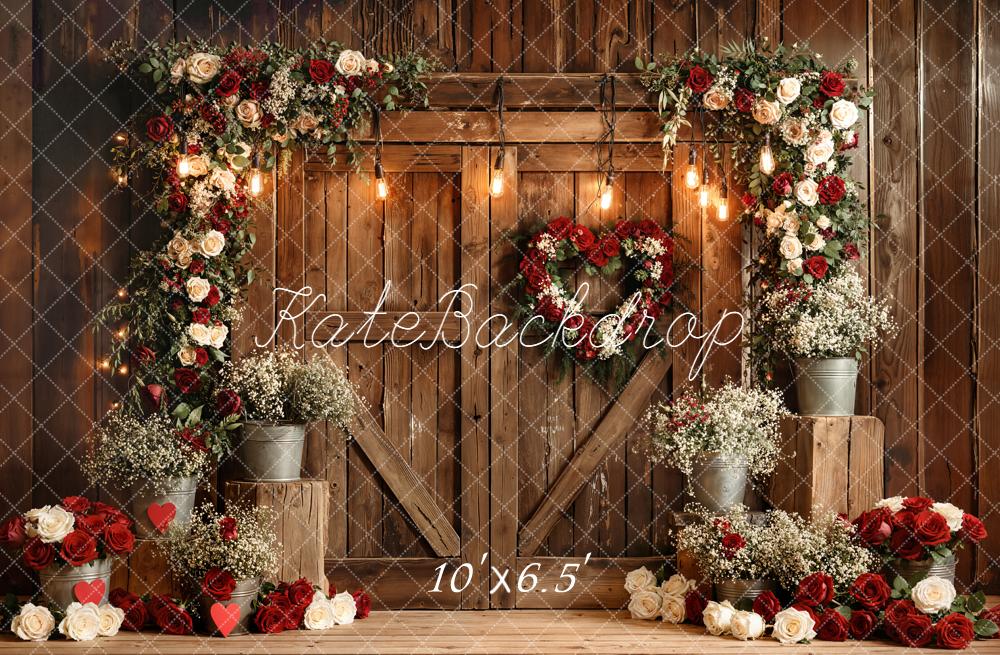 Kate Spring Wedding Floral Arch Wood Barn Backdrop Designed by Emetselch - Image 4