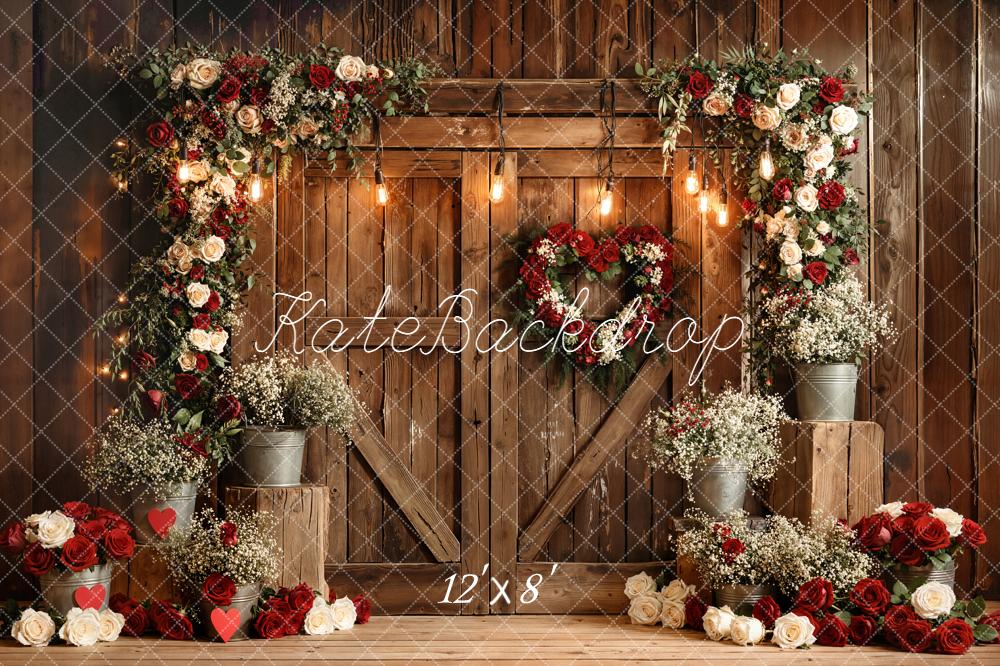 Kate Spring Wedding Floral Arch Wood Barn Backdrop Designed by Emetselch - Image 8