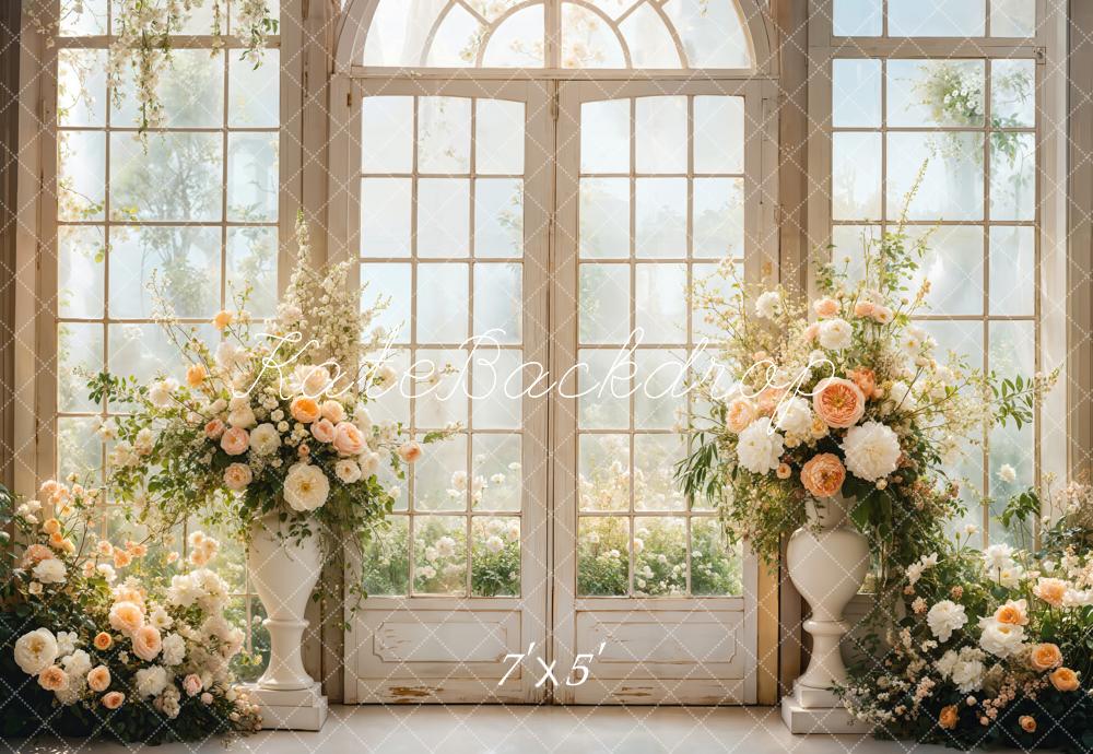 Kate Wedding Floral Arched Window Backdrop Designed by Emetselch - Image 2