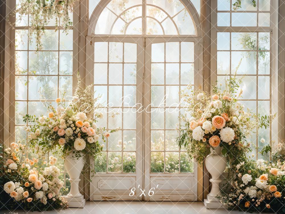 Kate Wedding Floral Arched Window Backdrop Designed by Emetselch - Image 4