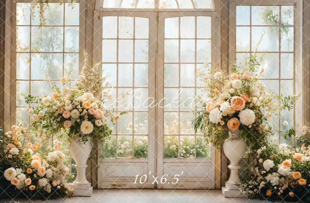 Kate Wedding Floral Arched Window Backdrop Designed by Emetselch - Image 5