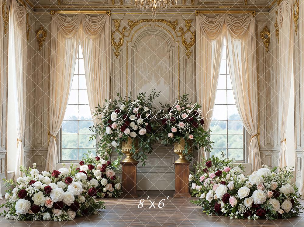 Kate Wedding Floral Arrangements Grand Windows Backdrop Designed by Mini MakeBelieve - Image 3