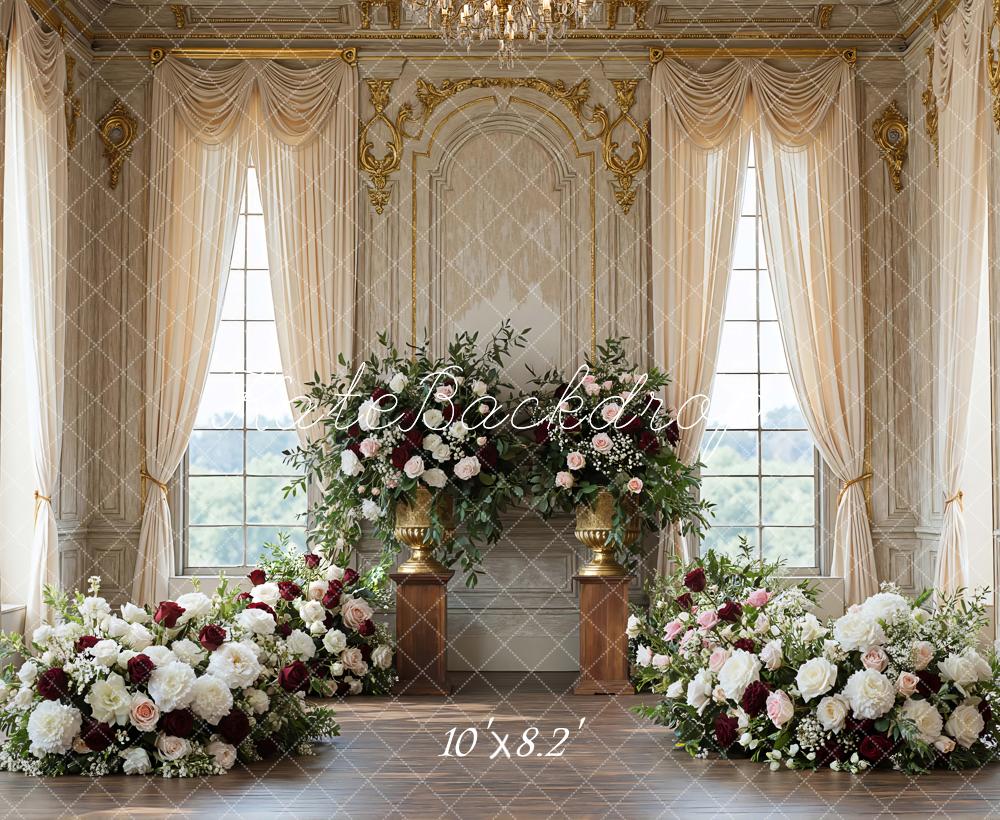 Kate Wedding Floral Arrangements Grand Windows Backdrop Designed by Mini MakeBelieve - Image 6