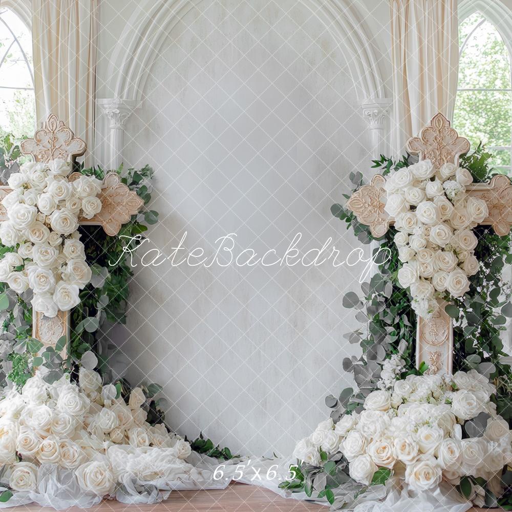 Kate Wedding Floral Cross Backdrop Designed by Mini MakeBelieve - Image 2