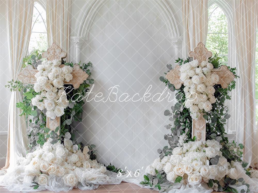 Kate Wedding Floral Cross Backdrop Designed by Mini MakeBelieve - Image 3