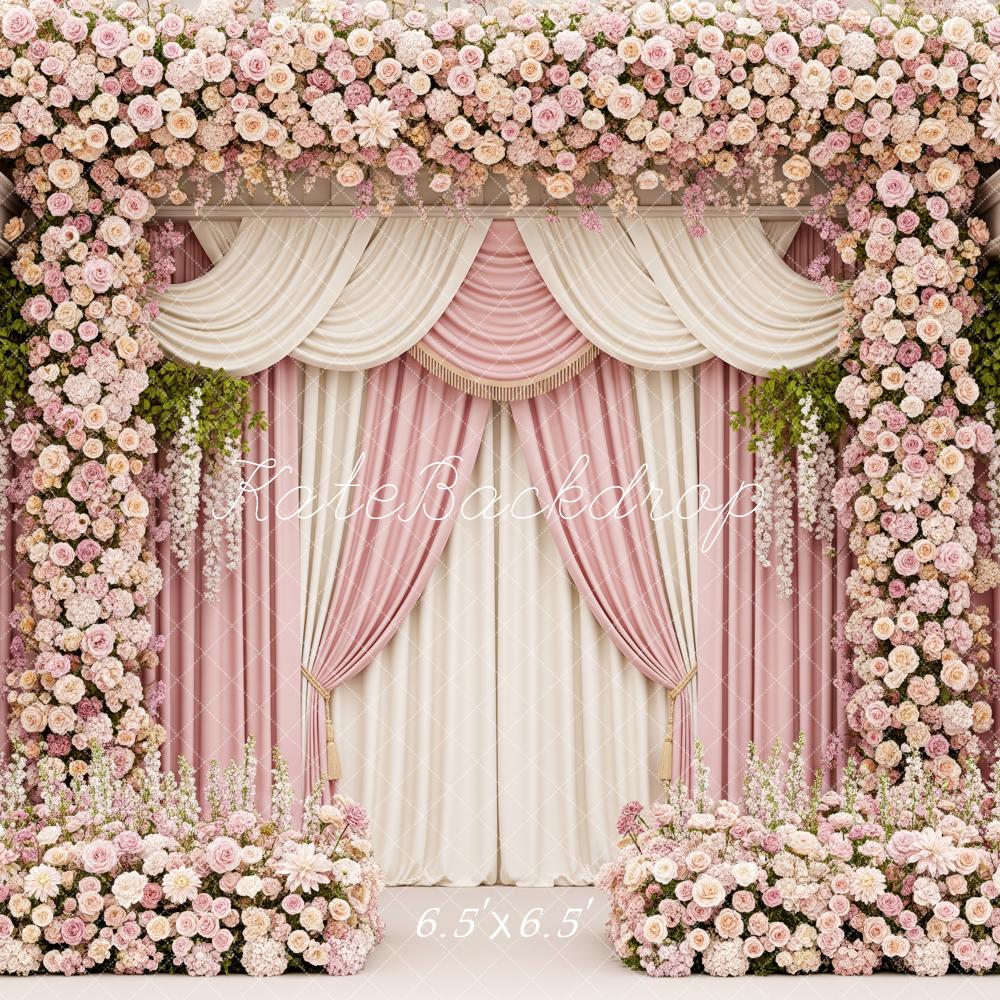 Kate Wedding Floral Drapes Columns Backdrop Designed by Patty Robert - Image 2