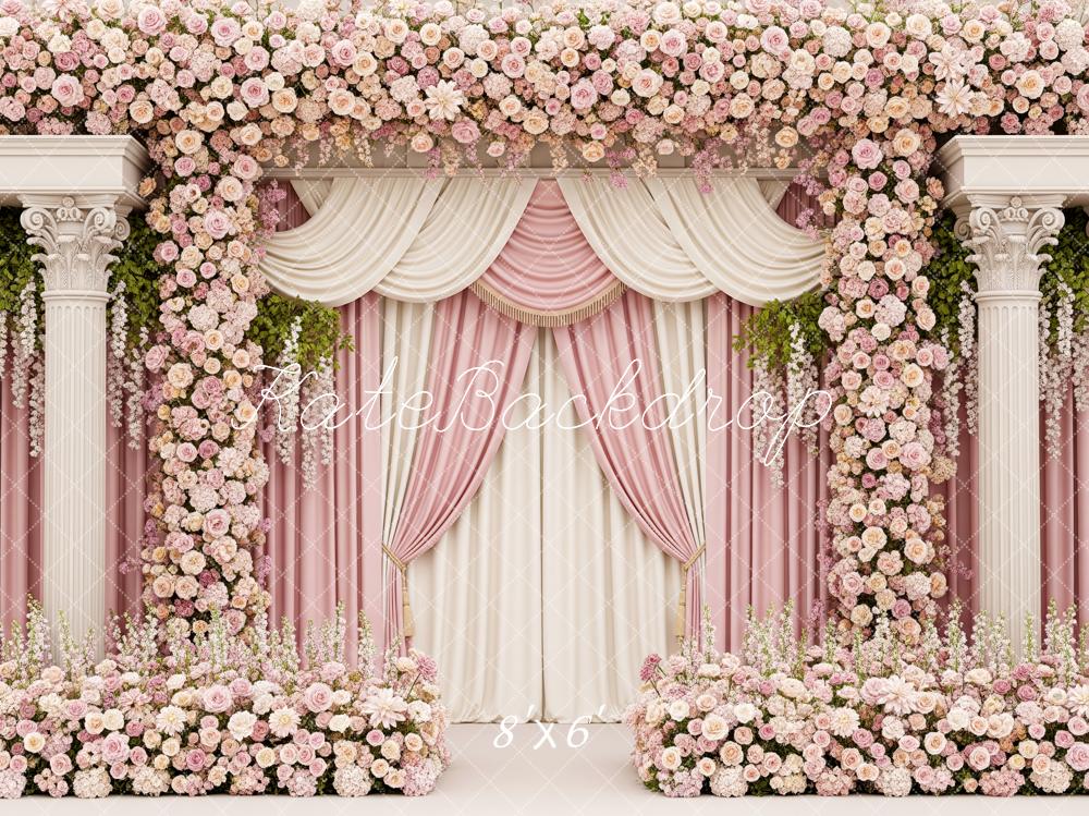 Kate Wedding Floral Drapes Columns Backdrop Designed by Patty Robert - Image 3