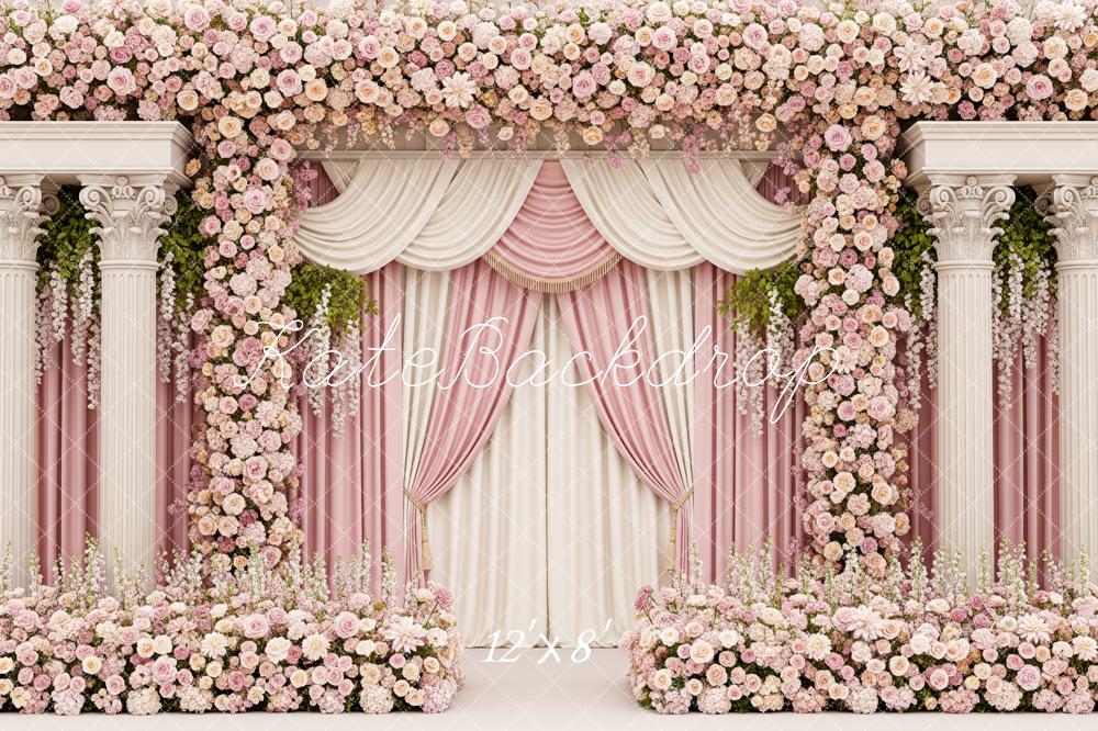 Kate Wedding Floral Drapes Columns Backdrop Designed by Patty Robert - Image 8