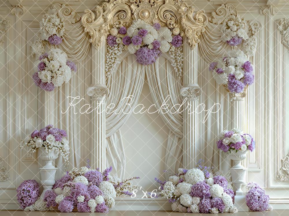 Kate Wedding Floral Ivory Columns Backdrop Designed by Mini MakeBelieve - Image 3