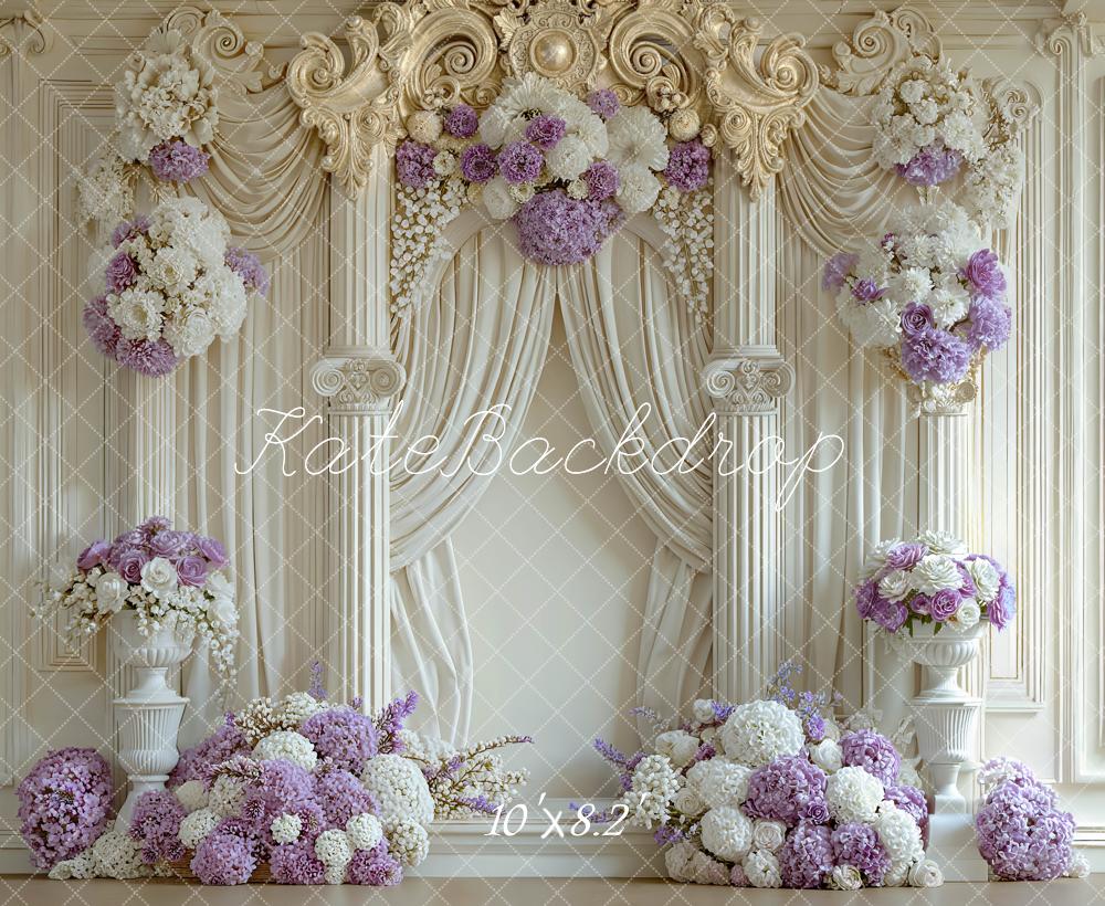 Kate Wedding Floral Ivory Columns Backdrop Designed by Mini MakeBelieve - Image 6