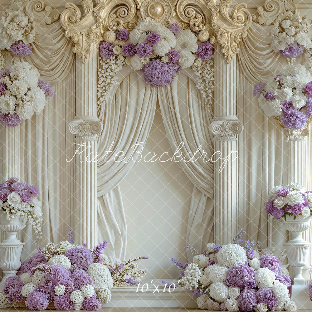 Kate Wedding Floral Ivory Columns Backdrop Designed by Mini MakeBelieve - Image 7
